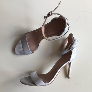 ENZO ANGIOLINI leather silver multicolour heels sandals